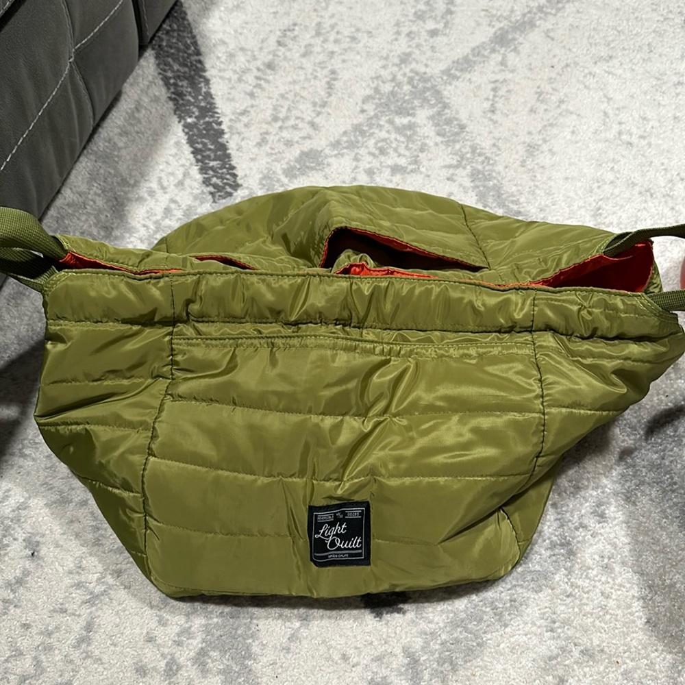 Olive green tote bag